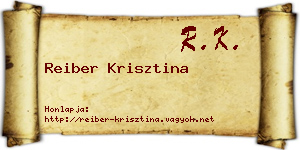 Reiber Krisztina névjegykártya